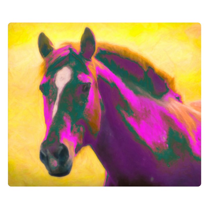 Vibrant Abstract Equine Art Premium Plush Fleece Blanket (Small)