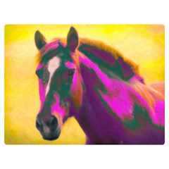 Vibrant Abstract Equine Art Premium Plush Fleece Blanket (extra Small) by ExtraGoodSauce