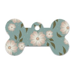 Flora Floral Flower Flowers Pattern Dog Tag Bone (two Sides) by Apenda