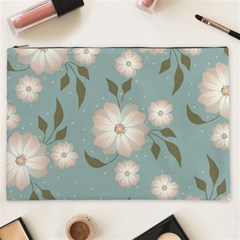 Flora Floral Flower Flowers Pattern Cosmetic Bag (xxl) by Apenda