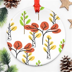 Tree Auntumn Leaf Ornament (round) by anzea