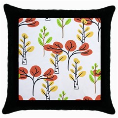 Tree Auntumn Leaf Throw Pillow Case (black) by anzea