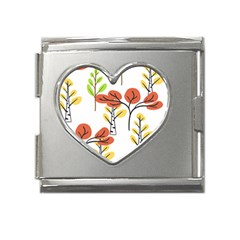 Tree Auntumn Leaf Mega Link Heart Italian Charm (18mm) by anzea