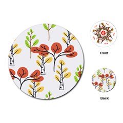 Tree Auntumn Leaf Playing Cards Single Design (round)