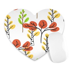 Tree Auntumn Leaf Heart Mousepad by anzea