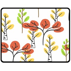 Tree Auntumn Leaf Fleece Blanket (medium) by anzea