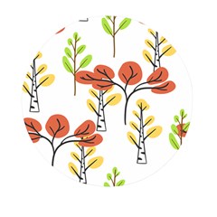 Tree Auntumn Leaf Mini Round Pill Box