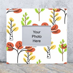 Tree Auntumn Leaf White Wall Photo Frame 5  X 7  by anzea