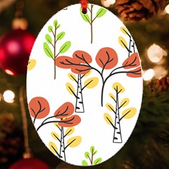 Tree Auntumn Leaf Uv Print Acrylic Ornament Oval by anzea