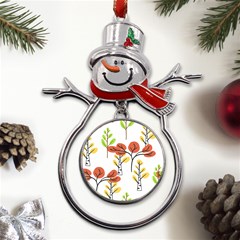 Tree Auntumn Leaf Metal Snowman Ornament