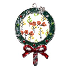 Tree Auntumn Leaf Metal X mas Lollipop With Crystal Ornament by anzea