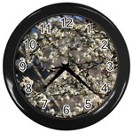 Pear Tree in Full Bloom Wall Clock (Black) Front