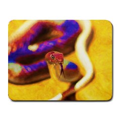 Vibrant Forked-tongue Snake Art Small Mousepad by ExtraGoodSauce