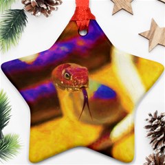 Vibrant Forked-tongue Snake Art Ornament (star)