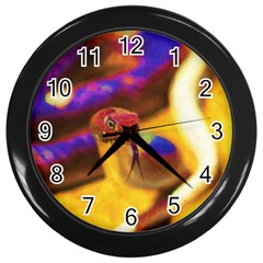 Vibrant Forked-tongue Snake Art Wall Clock (black) by ExtraGoodSauce