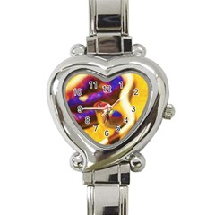 Vibrant Forked-tongue Snake Art Heart Italian Charm Watch by ExtraAwesomeSauce