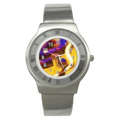 Vibrant Forked-tongue Snake Art Stainless Steel Watch by ExtraAwesomeSauce