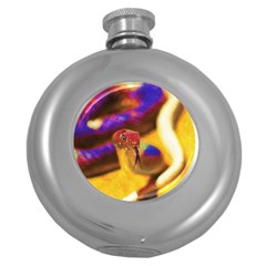 Vibrant Forked-tongue Snake Art Round Hip Flask (5 Oz) by ExtraGoodSauce