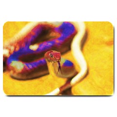 Vibrant Forked-tongue Snake Art Large Doormat by ExtraAwesomeSauce