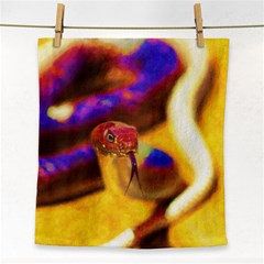 Vibrant Forked-tongue Snake Art Face Towel by ExtraGoodSauce