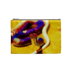 Vibrant Forked-tongue Snake Art Cosmetic Bag (medium) by ExtraGoodSauce