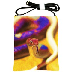 Vibrant Forked-tongue Snake Art Shoulder Sling Bag by ExtraGoodSauce