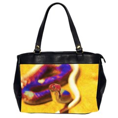 Vibrant Forked-tongue Snake Art Oversize Office Handbag (2 Sides) by ExtraGoodSauce