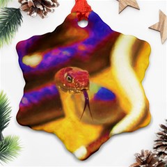 Vibrant Forked-tongue Snake Art Snowflake Ornament (two Sides)