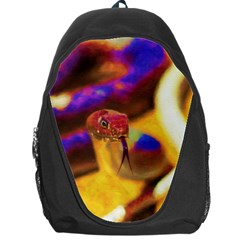 Vibrant Forked-tongue Snake Art Backpack Bag by ExtraGoodSauce