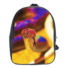 Vibrant Forked-tongue Snake Art School Bag (xl) by ExtraGoodSauce