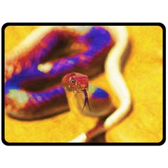 Vibrant Forked-tongue Snake Art Two Sides Fleece Blanket (large) by ExtraGoodSauce