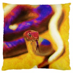 Vibrant Forked-tongue Snake Art Standard Premium Plush Fleece Cushion Case (one Side) by ExtraAwesomeSauce