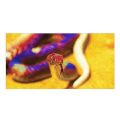 Vibrant Forked-tongue Snake Art Satin Shawl 45  X 80  by ExtraGoodSauce