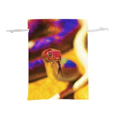 Vibrant Forked-tongue Snake Art Lightweight Drawstring Pouch (l) by ExtraGoodSauce