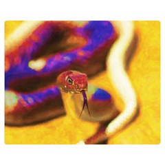 Vibrant Forked-tongue Snake Art Premium Plush Fleece Blanket (medium)