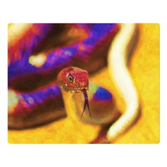 Vibrant Forked-tongue Snake Art Premium Plush Fleece Blanket (large) by ExtraGoodSauce