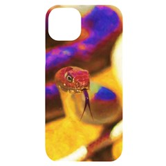 Vibrant Forked-tongue Snake Art Iphone 14 Plus Black Uv Print Case by ExtraGoodSauce