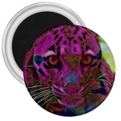 Pink And Purple Leopard 3  Magnets