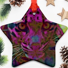 Pink And Purple Leopard Ornament (star)