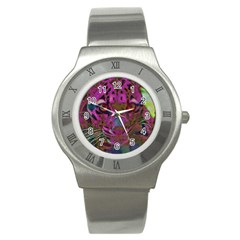 Pink And Purple Leopard Stainless Steel Watch by ExtraGoodSauce