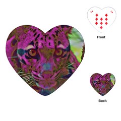 Pink And Purple Leopard Playing Cards Single Design (heart)