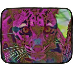 Pink And Purple Leopard Fleece Blanket (mini) by ExtraGoodSauce