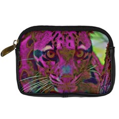 Pink And Purple Leopard Digital Camera Leather Case by ExtraGoodSauce