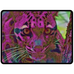 Pink And Purple Leopard Fleece Blanket (large) by ExtraGoodSauce