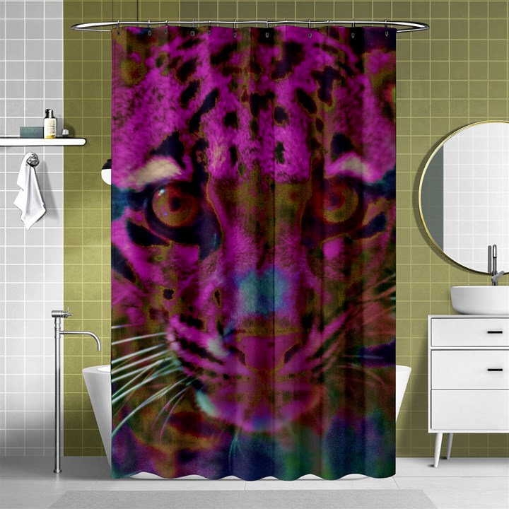 Pink and Purple Leopard Shower Curtain 48  x 72  (Small) 