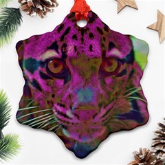 Pink And Purple Leopard Snowflake Ornament (two Sides)