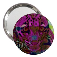 Pink And Purple Leopard 3  Handbag Mirrors by ExtraGoodSauce