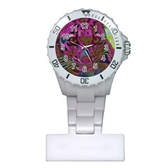 Pink And Purple Leopard Plastic Nurses Watch by ExtraGoodSauce