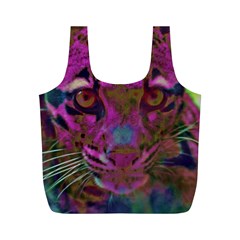 Pink And Purple Leopard Full Print Recycle Bag (m) by ExtraGoodSauce