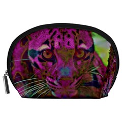 Pink And Purple Leopard Accessory Pouch (large) by ExtraGoodSauce